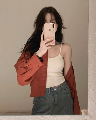 [6 colors] Fly Summer Button-Down Linen Shirt