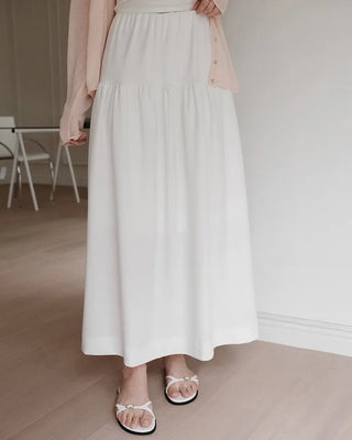 [3 colors] Detail Shirred Skirt