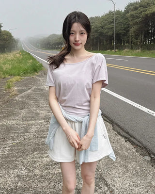 [3 colors] Elastic waist shorts
