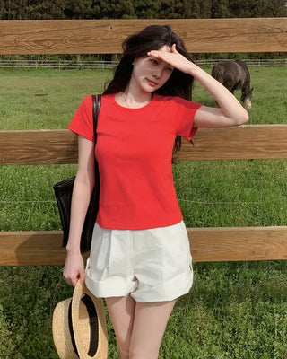 [8 colors] Basic T-shirt