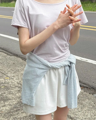 [3 colors] Elastic waist shorts
