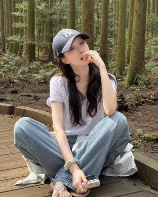 [5 colors] Essential Semi U-neck Short Sleeve T-shirt