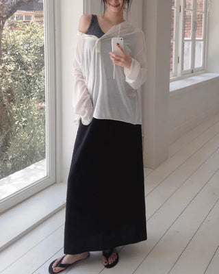 [2 colors] Sunday Flow Fit Long Skirt