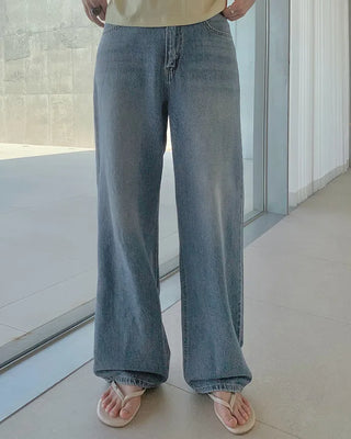 [Length selectable] Vintage Wash Denim Pants