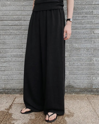 Light-fit elastic waist pants