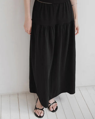 [3 colors] Detail Shirred Skirt