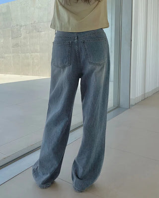 [Length selectable] Vintage Wash Denim Pants