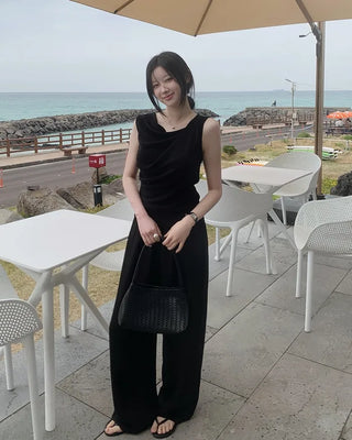 Light-fit elastic waist pants