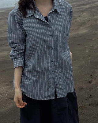 [4 colors] Zanzan Stripe Cotton Shirt