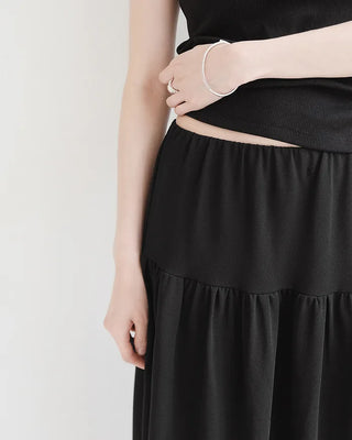 [3 colors] Detail Shirred Skirt