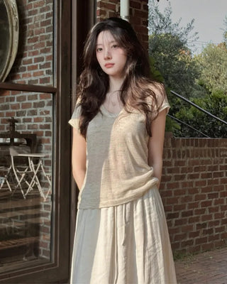 [2 colors] Sunday Flow Fit Long Skirt