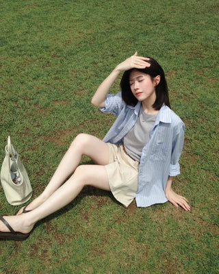 [4 colors] Zanzan Stripe Cotton Shirt