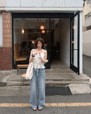 [Length selectable] Vintage Wash Denim Pants