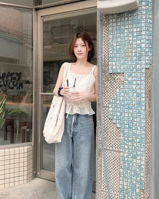 [Length selectable] Vintage Wash Denim Pants