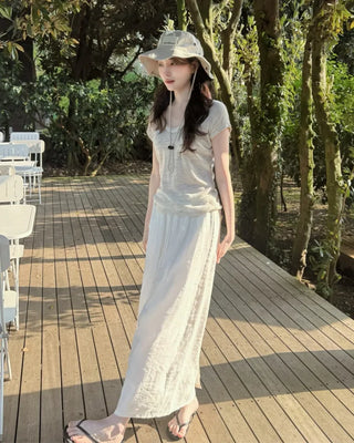 [2 colors] Sunday Flow Fit Long Skirt