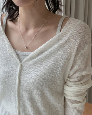 [4 colors] Linen knit cardigan