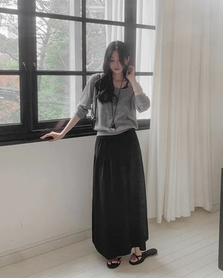 [3 colors] Detail Shirred Skirt