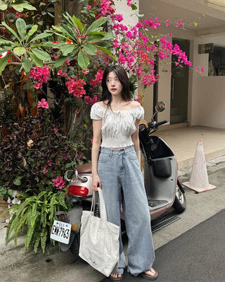 [Length selectable] Vintage Wash Denim Pants