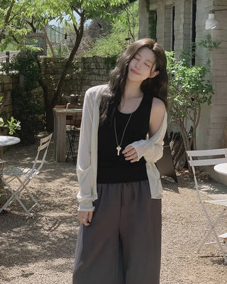 [4 colors] Basic ribbed sleeveless top