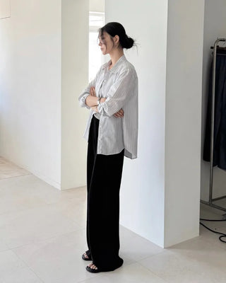 [4 colors] Zanzan Stripe Cotton Shirt