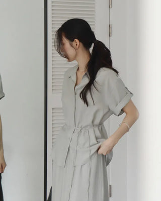 [Set][2 colors] Soft Blouse and Skirt