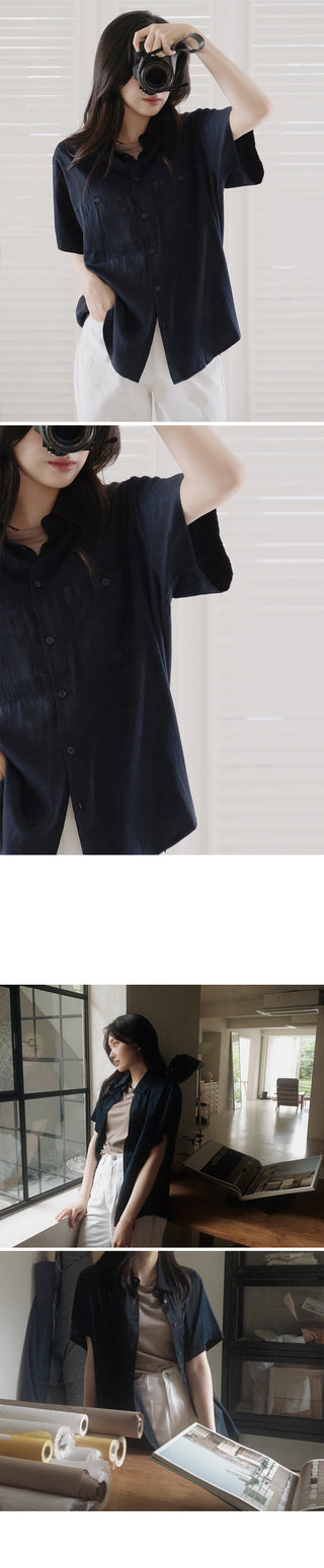 Silky 2-Pocket Blouse Shirt - 4 Colors