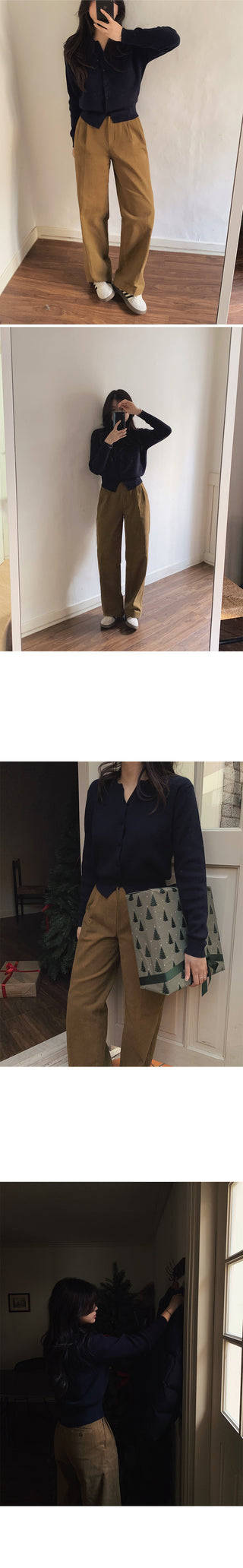 Y-neck modern cardigan
