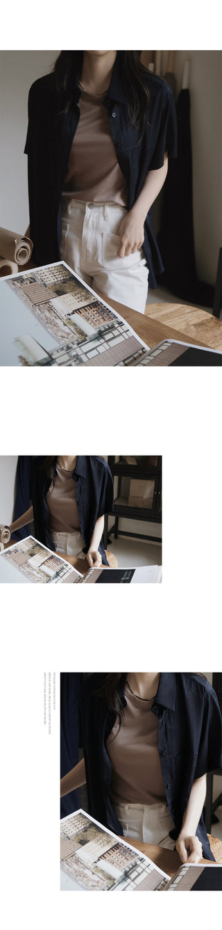 Silky 2-Pocket Blouse Shirt - 4 Colors