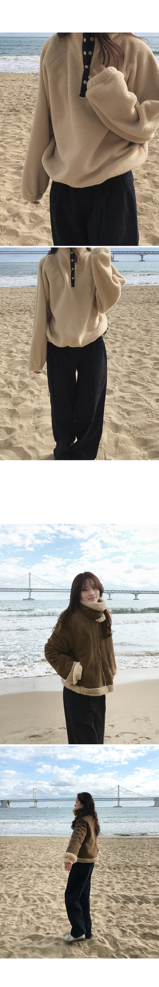 Wide cotton slacks with pleats