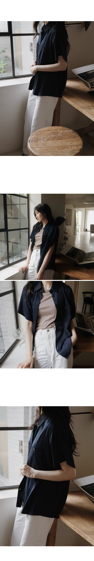 Silky 2-Pocket Blouse Shirt - 4 Colors