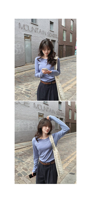 Wide cotton slacks with pleats