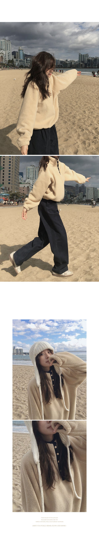 Wide cotton slacks with pleats