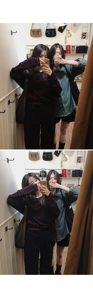 Wide cotton slacks with pleats