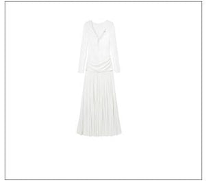 [NAWS] pleated V-neck dress
