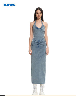 [NAWS] denim suspender dress