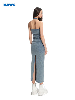 [NAWS] denim suspender dress