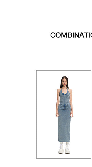 [NAWS] denim suspender dress