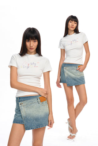 [NAWS] rhinestone galaxy skirt