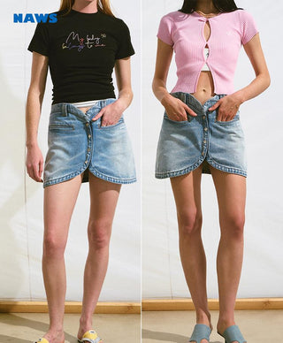 [NAWS] washed denim skirt