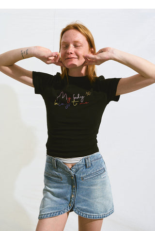 [NAWS] washed denim skirt