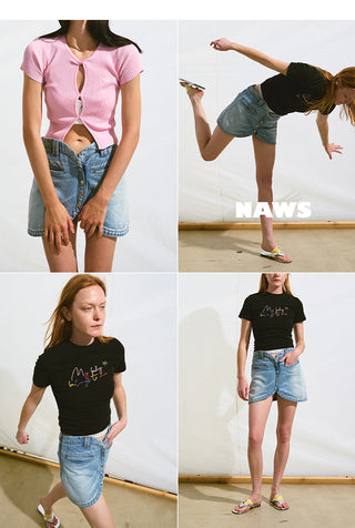 [NAWS] washed denim skirt