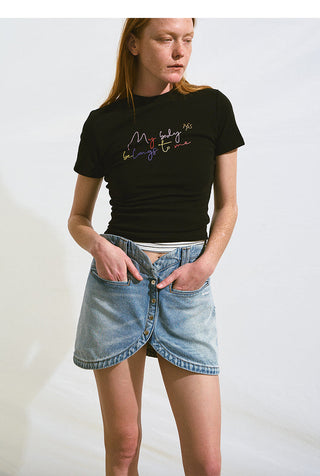 [NAWS] washed denim skirt