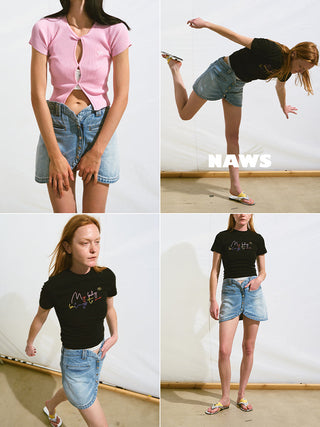 [NAWS] washed denim skirt