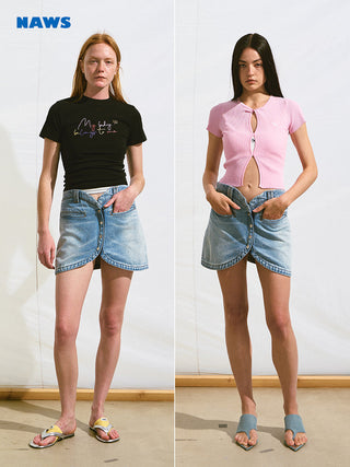 [NAWS] washed denim skirt