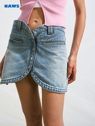 [NAWS] washed denim skirt