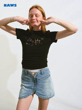 [NAWS] washed denim skirt