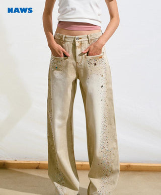 [NAWS] rhinestone straight pants