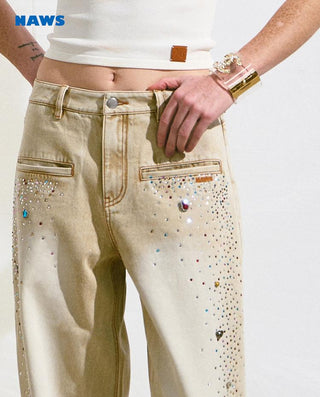 [NAWS] rhinestone straight pants