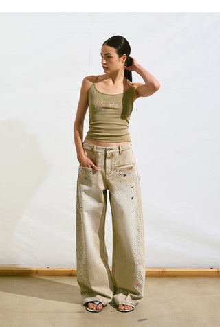 [NAWS] rhinestone straight pants