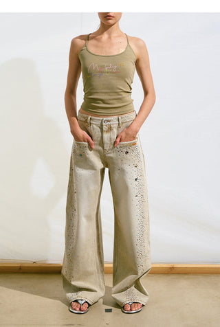 [NAWS] rhinestone straight pants